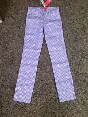 Lilly Pulitzer Light Lilac Gingham Skinny Pants. Size 00. NWT. Cotton blend.